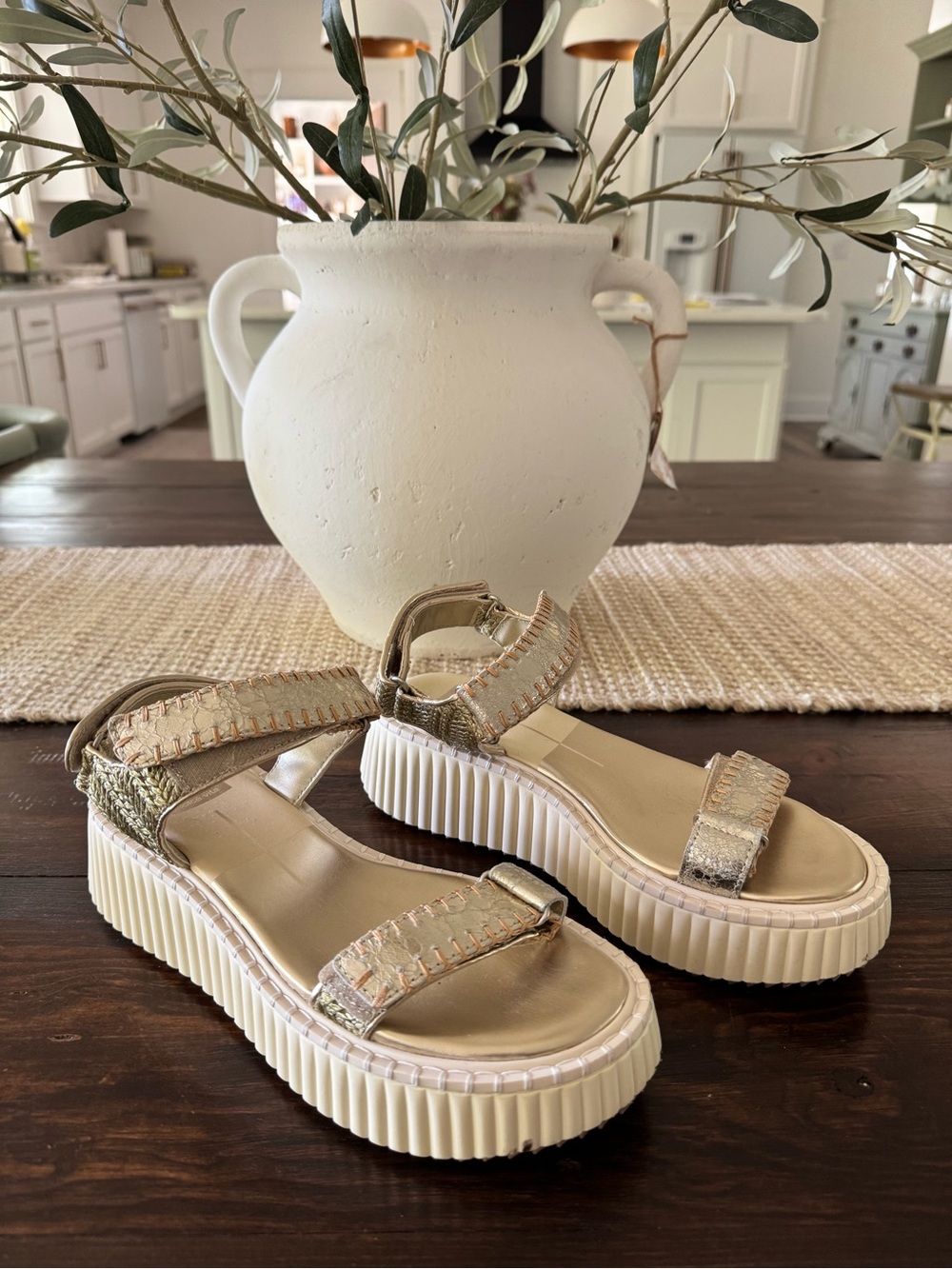 DV by Dolce Vita Gold Metallic Platform Sandals